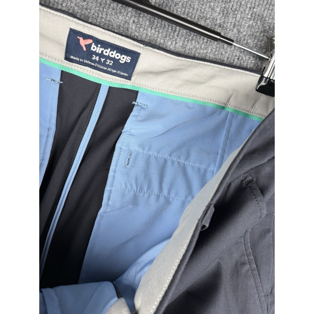 Birddogs Pants Mens 34x32 Gray Performance Stretch Chino Golf Commuter - Picture 5 of 7
